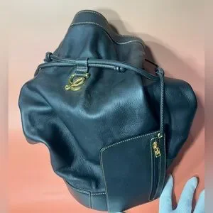 LOEWE Calfskin Leather Drawstring Backpack/SlingBag. 2000s Vintage Loewe | Bags | Loewe Calfskin Leather Drawstring  main image 2